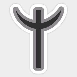 Combination of Crescent with Cross religious symbols in black flat design icon Sticker